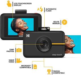 img 1 attached to Kodak Step Touch 13MP Камера, Мгновенный принтер, Сенсорный дисплей, Bluetooth и HD видео - Черный
