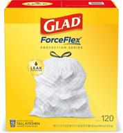 🗑️ glad forceflex tall kitchen drawstring trash bags: durable, unscented, and convenient - 120 count, 13 gallon logo
