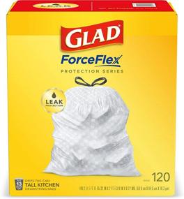 img 4 attached to 🗑️ Glad ForceFlex Tall Kitchen Drawstring Trash Bags: Durable, Unscented, and Convenient - 120 Count, 13 Gallon