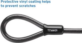 img 1 attached to 🔒 Highly Secure Titanker Bike Steel Cable: 12mm Thick Heavy Duty Vinyl Coated Flexible Steel Cable with Loop End