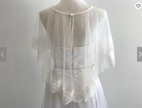 img 1 attached to 👰 Czy Accessories Lace Shawl Wrap for Bride: Embroidered Lace Tulle Wedding Dress Cover-up in White-1, Medium