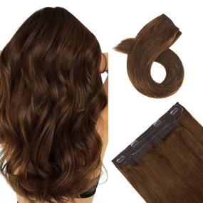img 4 attached to Extensions Human Medium Caramel Brown Straight