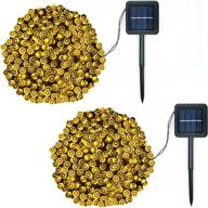 🎄 outdoor solar christmas string lights - 2-pack, 200 led 72ft 8 modes solar fairy led christmas lights - waterproof for garden, wedding, yard, roof, fence, party, tree, holiday decor (warm white) logo