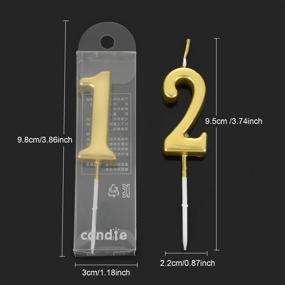 img 2 attached to 🎂 Yaomiao Birthday Numeral Candles: Glittery Cake Topper Decoration for Party Favor - Set of 10 Gold Candles 0-9