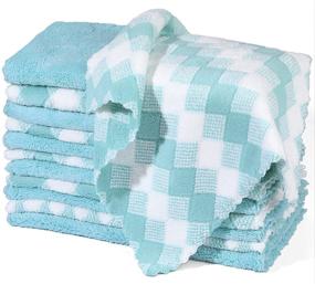 img 4 attached to Premium Kitchen Dishcloths - 12 Pack Reusable Microfiber, Lint-Free & Absorbent Towels for Cleaning Dishes.