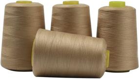 img 4 attached to 🧵 Serger Polyester Threads - Sewing & Quilting 24000 Yard All Purpose Value Pack in Beige (4 x 6000 Yards)