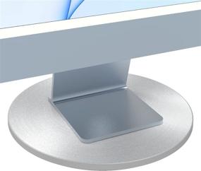 img 4 attached to 🖥️ Just Mobile AluDisc 360-Degree Turntable Monitor Stand for iMac Thunderbolt 21.5 24 27 Inch Display - Aluminum Weight Balanced with Steel Ball-Bearing for Smooth Rotation (ST-666)