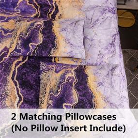 img 1 attached to 🛏️ Microfiber Bedding Set Queen Purple - NTBED Marble Comforter: Abstract Watercolor Artwork, Ultra Soft Quilt for All Seasons (3-Pieces)