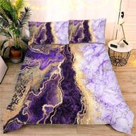 🛏️ microfiber bedding set queen purple - ntbed marble comforter: abstract watercolor artwork, ultra soft quilt for all seasons (3-pieces) logo