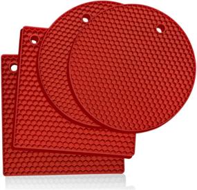 img 4 attached to Protective Silicone Trivet Mat Hot Pads: Heat Resistant Kitchen Accessories