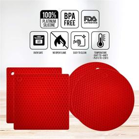 img 1 attached to Protective Silicone Trivet Mat Hot Pads: Heat Resistant Kitchen Accessories