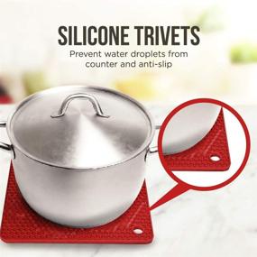 img 3 attached to Protective Silicone Trivet Mat Hot Pads: Heat Resistant Kitchen Accessories