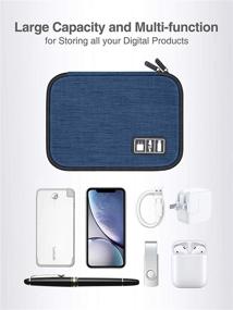 img 1 attached to Органайзер Luxtude Electronics: Портативная сумка для хранения кабелей и проводов во время путешествий - синего цвета