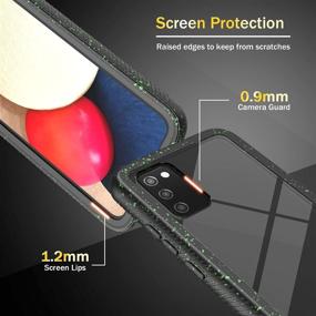 img 2 attached to Heavy Duty Case for Samsung Galaxy A02s with 2 Pack Screen Protector, Military Grade Drop Tested Full Body Cover – Slim Clear Back, Shockproof TPU Bumper Frame – Black Green Dots