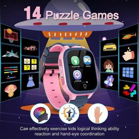 img 3 attached to Kids Smart Watch For Boys Girls- HD Touch Screen Watches For Kids With 14 Games Dual Cameras Music Player Video Recorder Pedometer Flashlight Children Learning Toys Birthday Gifts For Age 4-12(Pink)