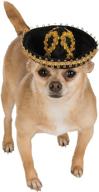 stylish and durable pet sombrero by rubie's - medium to large, in black and silver logo