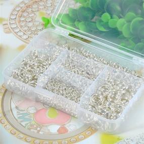 img 2 attached to 🔗 HooAMI 1700pcs Mixed Size Silver Split Rings Jump Rings Set, 4mm-12mm Diameter Jewelry Making Findings - Ideal for SEO