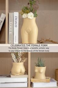 img 1 attached to 🌸 Speckled Matte Nude Ceramic Boob Planter Bust Pot: Feminist Lady Sculpture for Modern Boho Home Decor
