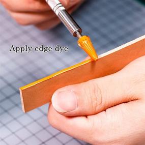 img 2 attached to 🖊️ PIBOY Leather Edge Dye Pen, Leather Edge Roller Pen Applicator, Leather Craft DIY Tool, Edge Processing Roller Pen for Printing, Round and Tapered Head Styles (2Pcs Set - Tapered Head + Round Head)