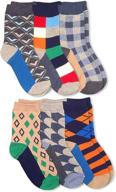 pack of 6 fun and colorful dress crew socks for boys by jefferies socks logo