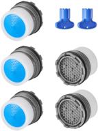 5-piece faucet aerator set - water tap insert aerators for bathroom or kitchen faucet, flow restrictor replacement parts, 1.2gpm, 16.5mm/0.65-inch logo