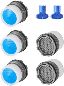 img 4 attached to 5-Piece Faucet Aerator Set - Water Tap Insert Aerators for Bathroom or Kitchen Faucet, Flow Restrictor Replacement Parts, 1.2GPM, 16.5mm/0.65-Inch