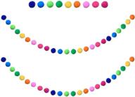 🎉 colorful pom pom ball garlands - 2-piece set, 6.5 feet long with 24 balls, ideal for party & home decoration логотип