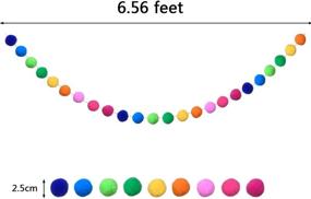 img 3 attached to 🎉 Colorful Pom Pom Ball Garlands - 2-Piece Set, 6.5 Feet Long with 24 Balls, Ideal for Party & Home Decoration