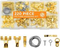 🖼️ complete picture hanging kit for artwork and frames - includes 220 pieces: hooks, nails, d rings, sawtooth hangers & wire by jackson palmer logo