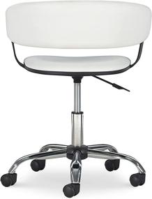 img 1 attached to 💺 White Powell Gas Lift Desk Chair for Enhanced Ergonomics and Comfort