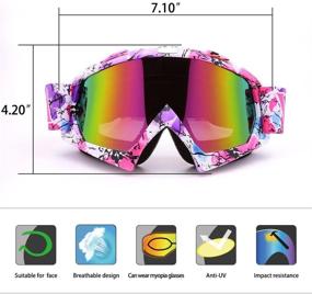 img 2 attached to 🔥 Ultimate Eye Protection: Motocross Goggles for Adults - Dirt Bike MX, ATV, and Ski Anti-Fog Glasses