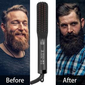 img 2 attached to 🎁 Ceenwes 3-in-1 Beard Straightener with Complimentary Beard Oil - Perfect Hair Styling Gifts for Men and Women, Ideal for Christmas, Portable Hair Straightener Brush