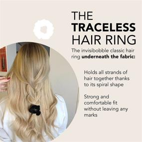 img 2 attached to 💪 Invisibobble Sprunchie Spiral Hair Ring - Настоящий черный - Стильная браслетка-бусина Scrunchie, мощное эластичное кольцо-аксессуар для женщин - Деликатный для девочек, подростков и обладательниц густых волос - Улучшенный SEO.