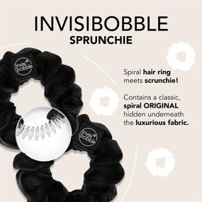 img 3 attached to 💪 Invisibobble Sprunchie Spiral Hair Ring - Настоящий черный - Стильная браслетка-бусина Scrunchie, мощное эластичное кольцо-аксессуар для женщин - Деликатный для девочек, подростков и обладательниц густых волос - Улучшенный SEO.