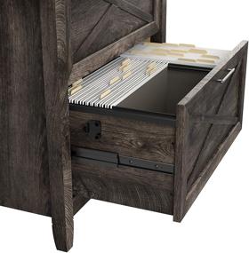 img 1 attached to 🗄️ Bush Furniture Key West Dark Gray Hickory 2-Drawer Lateral File Cabinet