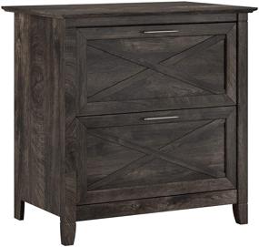 img 4 attached to 🗄️ Bush Furniture Key West Dark Gray Hickory 2-Drawer Lateral File Cabinet