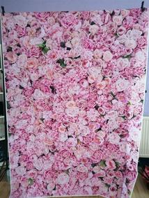 img 3 attached to 🌸 BINQOO 7x5ft Pink Rose Wall Background: Ideal Party Décor for Girls' Birthday, Weeding, Bridal Shower, and Anniversary Ceremony