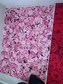 img 1 attached to 🌸 BINQOO 7x5ft Pink Rose Wall Background: Ideal Party Décor for Girls' Birthday, Weeding, Bridal Shower, and Anniversary Ceremony