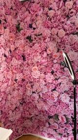 img 2 attached to 🌸 BINQOO 7x5ft Pink Rose Wall Background: Ideal Party Décor for Girls' Birthday, Weeding, Bridal Shower, and Anniversary Ceremony