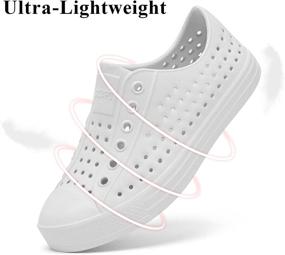 img 3 attached to Lightweight Slip-On Sneaker Garden Clogs: SAGUARO Mens Womens Kids Breathable Beach Sandals Water Shoes