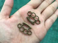 🔗 set of 10 antique brass knuckle duster charms pendants connector for jewelry making x122 (non-weapon) logo