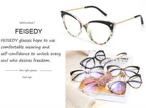 img 1 attached to 👓 FEISEDY B2618 Retro Cateye Blue Light Blocking Glasses: Stylish TR90 Metal Frame Eyewear to Prevent Eyestrain
