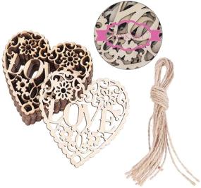 img 3 attached to 🎗️ 10-Pack Heart Wooden Embellishments Crafts: Perfect DIY Hanging Ornament for Wedding & Mother's Day