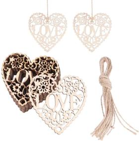 img 4 attached to 🎗️ 10-Pack Heart Wooden Embellishments Crafts: Perfect DIY Hanging Ornament for Wedding & Mother's Day