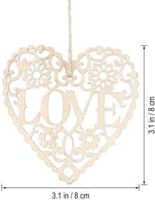 img 2 attached to 🎗️ 10-Pack Heart Wooden Embellishments Crafts: Perfect DIY Hanging Ornament for Wedding & Mother's Day