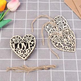 img 1 attached to 🎗️ 10-Pack Heart Wooden Embellishments Crafts: Perfect DIY Hanging Ornament for Wedding & Mother's Day
