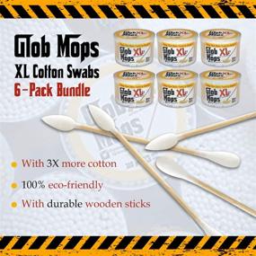 img 3 attached to 🧼 Glob Mops XL Cotton Swabs 6-Pack Bundle: Extra Absorbent, Eco-Friendly, 1800 Total Mops