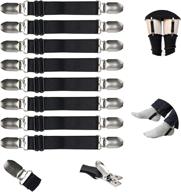 👢 adjustable elastic boot clip straps - black (8 pcs) | for men & women motorcycle pant suspenders | stirrups leg straps | used to clamp logo