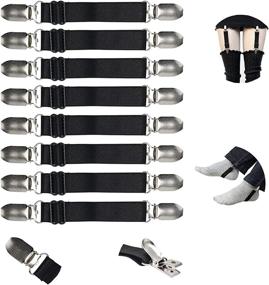 img 3 attached to 👢 Adjustable Elastic Boot Clip Straps - Black (8 Pcs) | For Men & Women Motorcycle Pant Suspenders | Stirrups Leg Straps | Used to Clamp