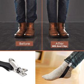 img 1 attached to 👢 Adjustable Elastic Boot Clip Straps - Black (8 Pcs) | For Men & Women Motorcycle Pant Suspenders | Stirrups Leg Straps | Used to Clamp